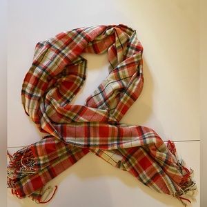 J CREW SCARF ORANGE PLAID